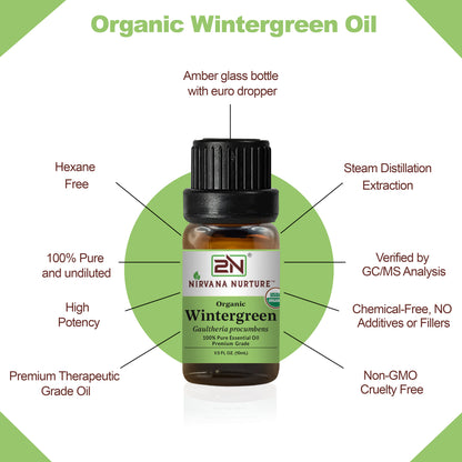 Organic Wintergreen Essential Oil – 100% Pure, Undiluted | Nirvana Nurture