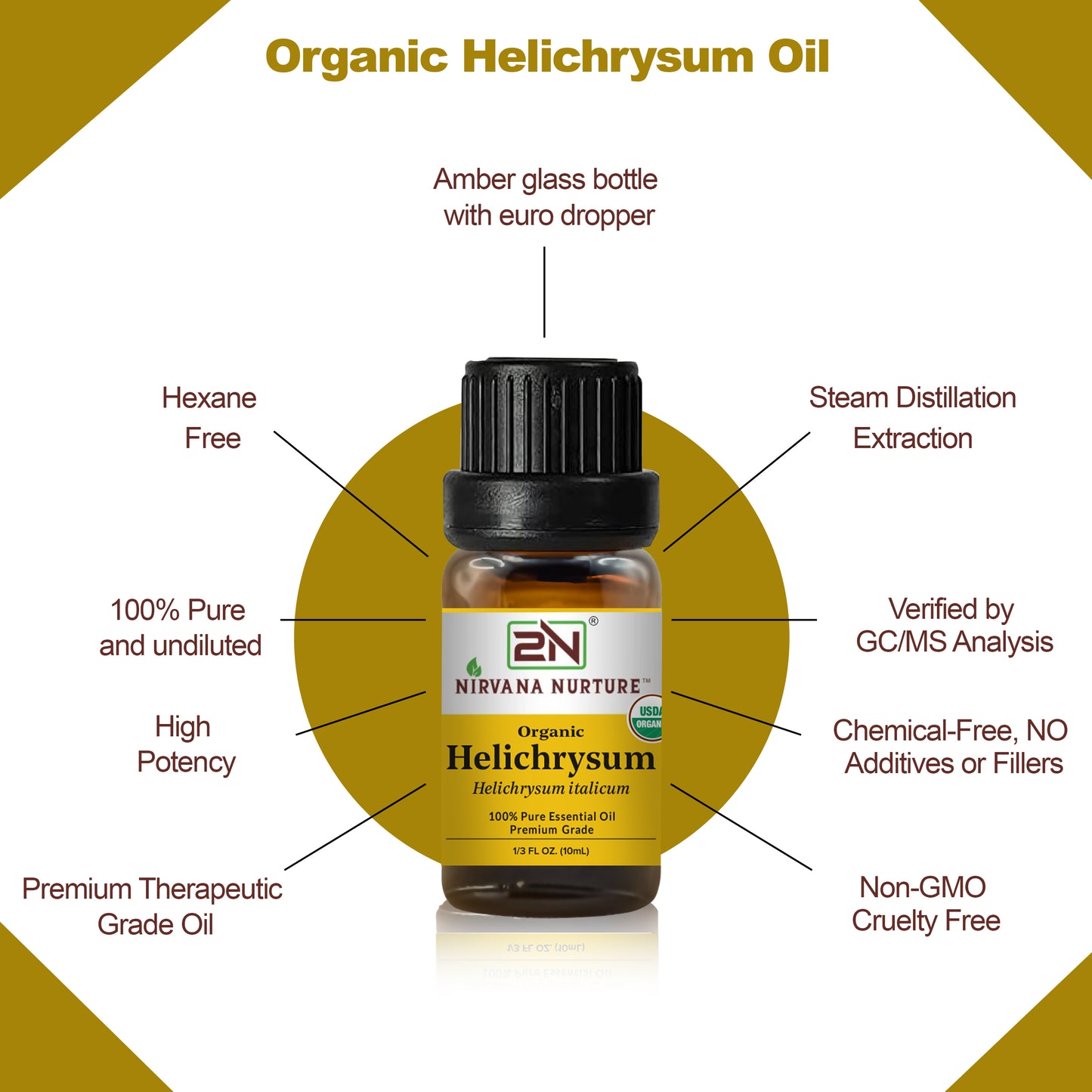 Organic Helichrysum Essential Oil – 100% Pure, Undiluted | Nirvana Nurture