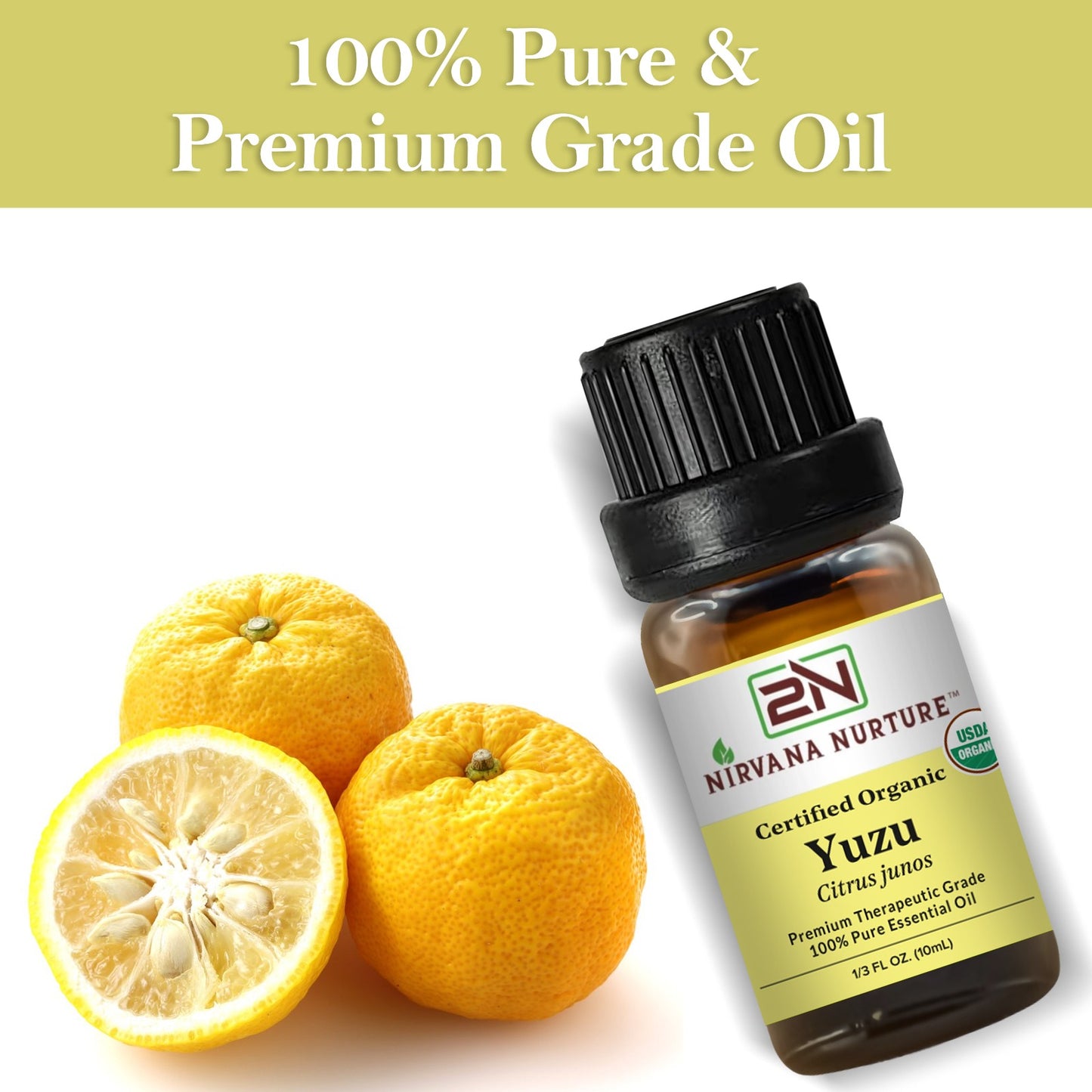Yuzu Essential Oil USDA Certified Organic, 100% Pure Natural Premium Grade, Undiluted