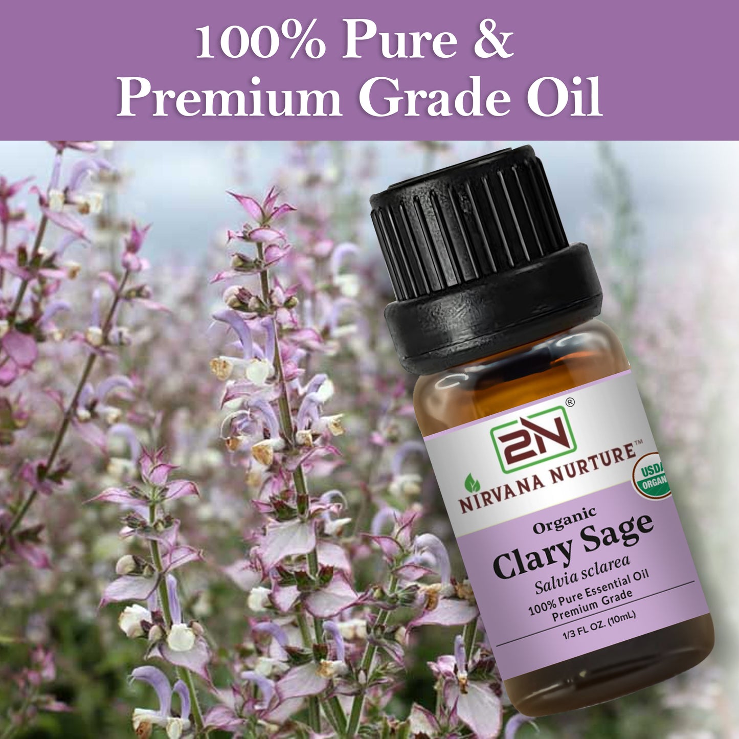 Organic Clary Sage Essential Oil – 100% Pure, Undiluted | Nirvana Nurture