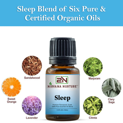 Nirvana Nurture Sleep Blend 100% Pure Natural Premium Grade, Undiluted, Ease Stress, Aromatherapy, Mood Booster, Calm & Relax Mind