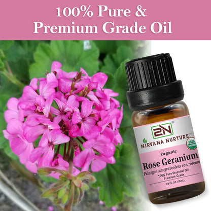 Organic Rose Geranium Essential Oil – 100% Pure, Undiluted | Nirvana Nurture