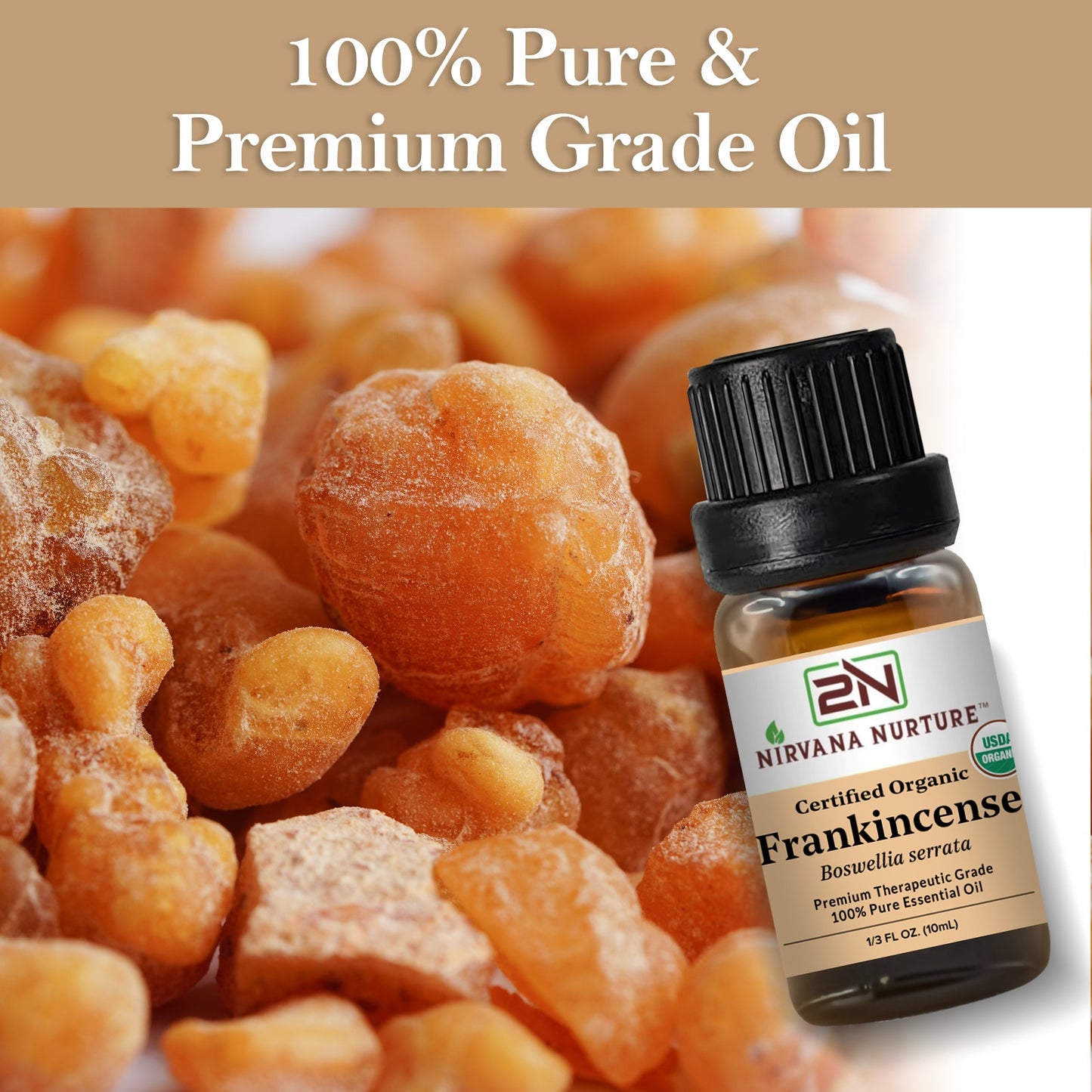 Frankincense Essential Oil USDA Certified Organic, 100% Pure Natural Premium Grade, Undiluted