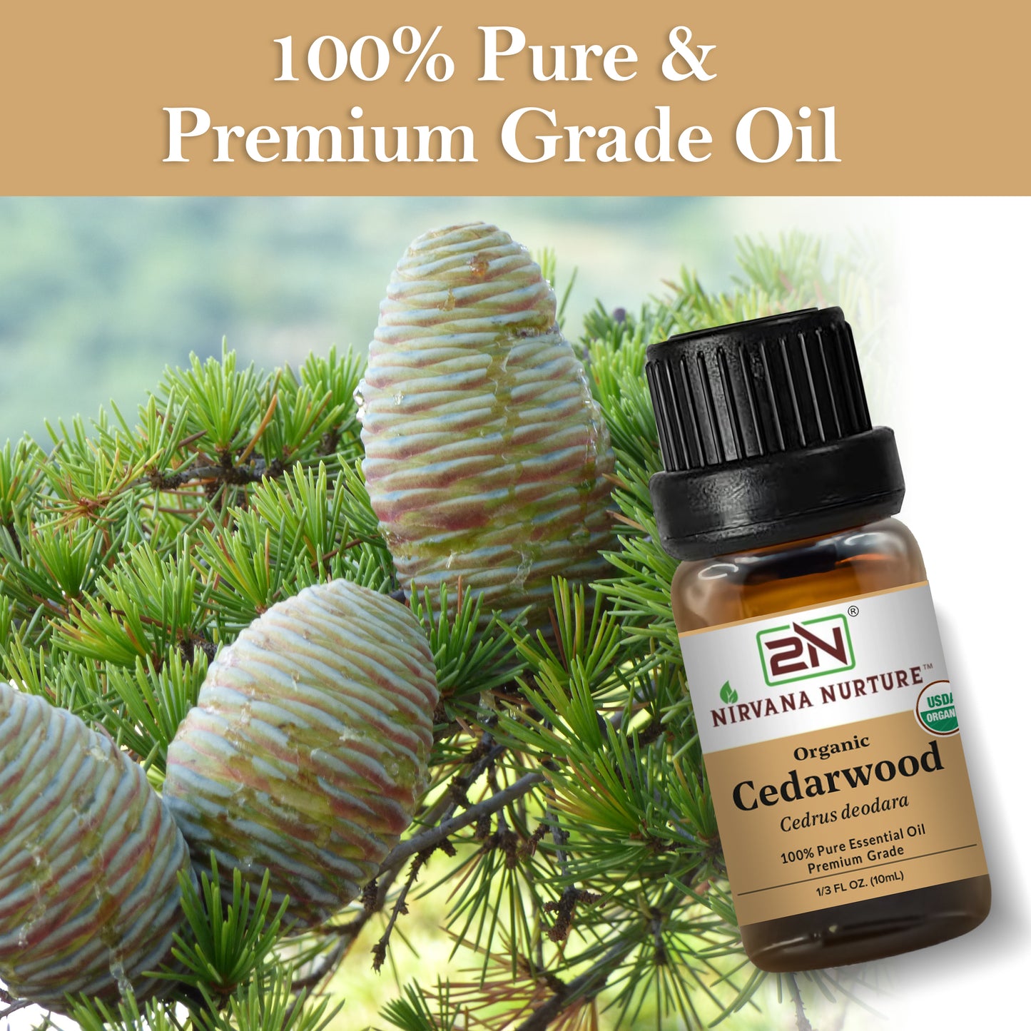 Organic Cedarwood Essential Oil – 100% Pure, Undiluted | Nirvana Nurture