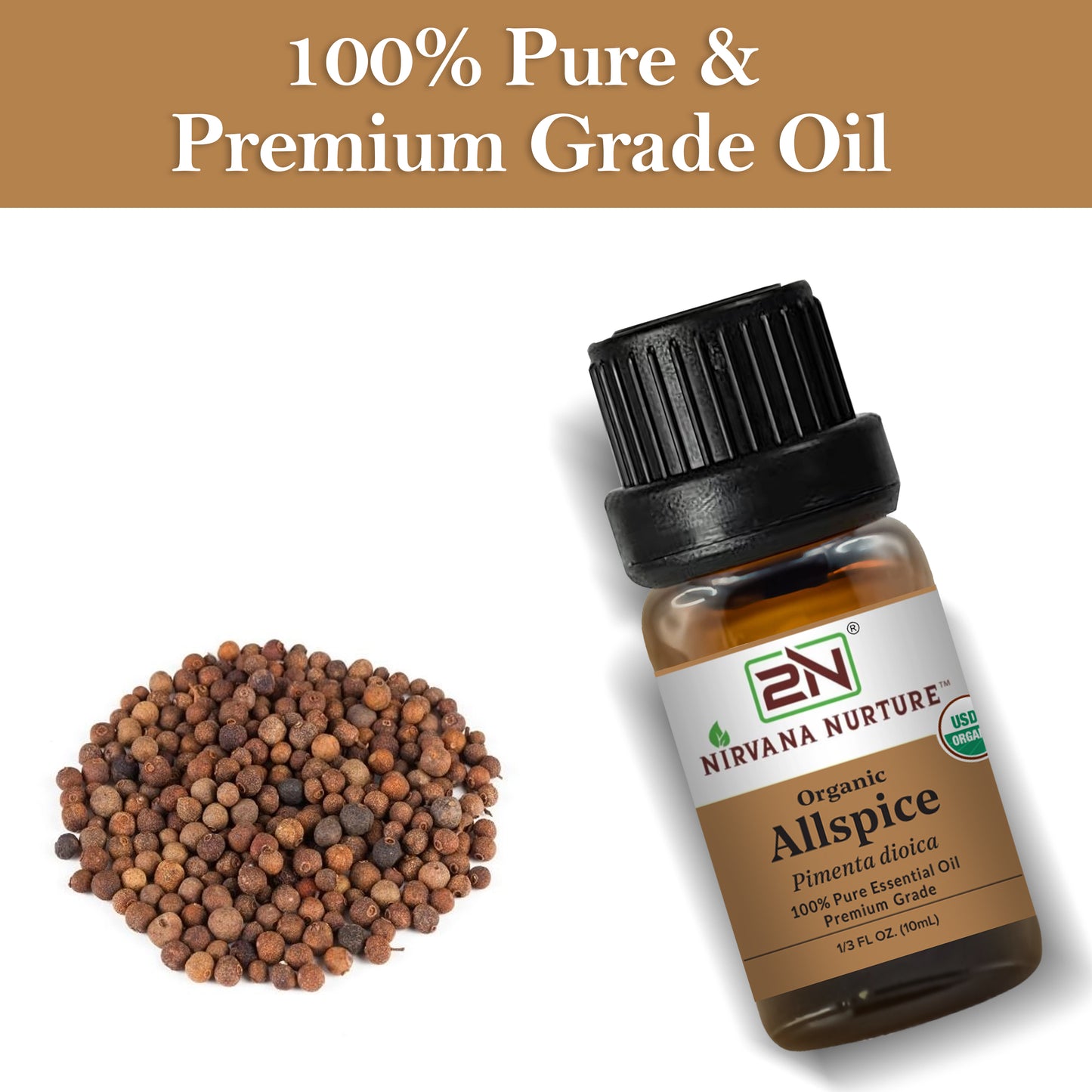 Organic Allspice Essential Oil – 100% Pure, Undiluted | Nirvana Nurture
