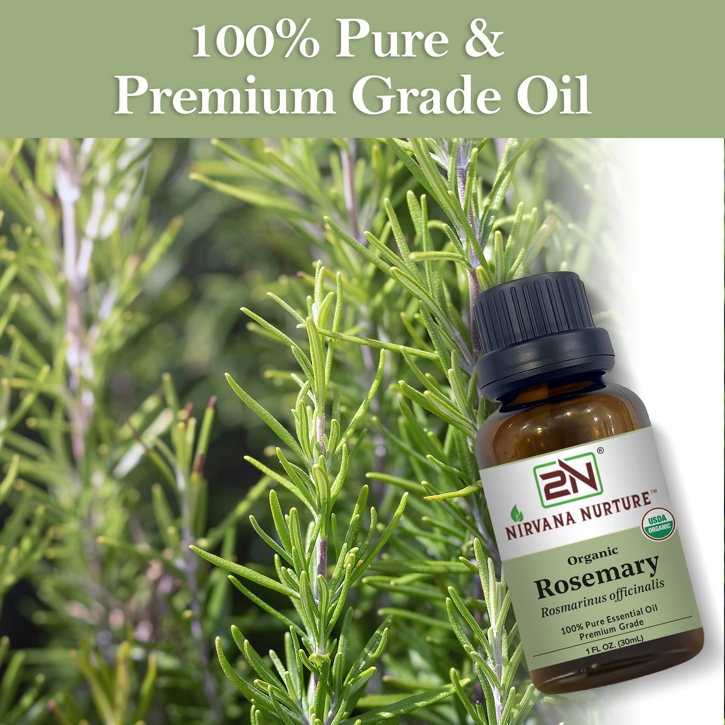 Organic Rosemary Essential Oil – 100% Pure, Undiluted, 30ml | Nirvana Nurture