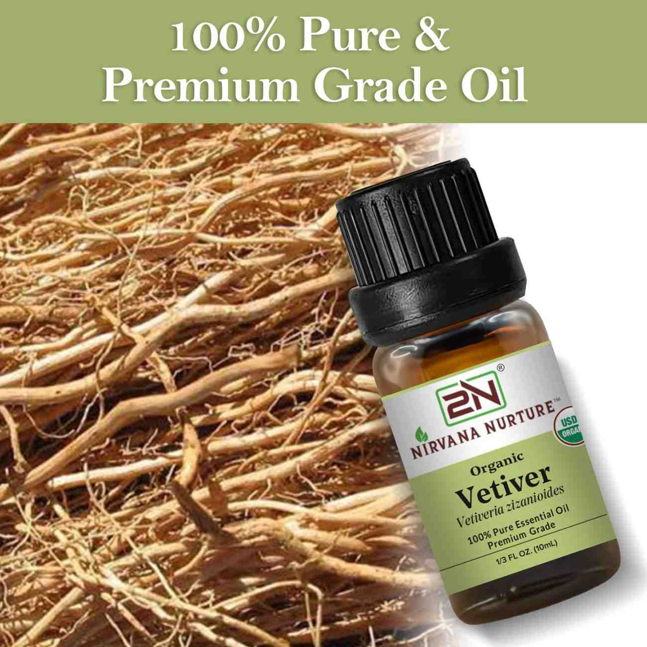 Organic Vetiver Essential Oil – 100% Pure, Undiluted | Nirvana Nurture