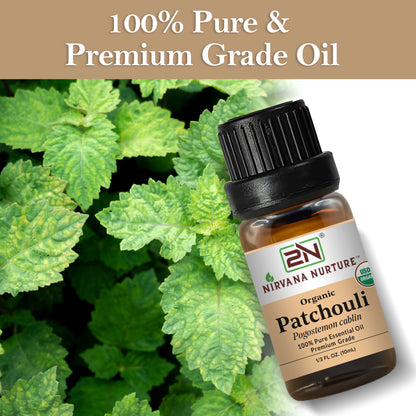Patchouli Essential Oil USDA Certified Organic, 100% Pure Natural Premium Grade, Undiluted