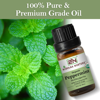 Peppermint Essential Oil USDA Certified Organic, 100% Pure Natural Premium Grade, Undiluted