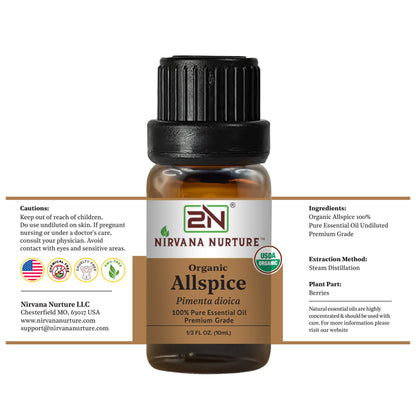 Organic Allspice Essential Oil – 100% Pure, Undiluted | Nirvana Nurture