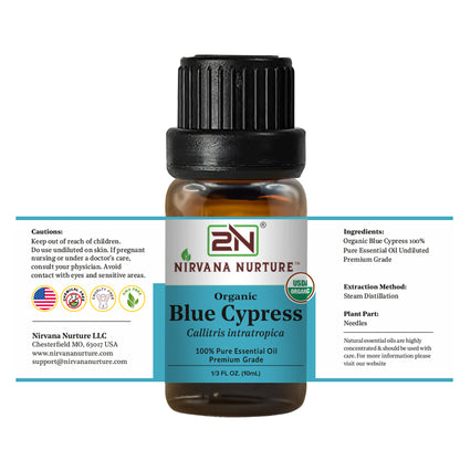 Organic Blue Cypress Essential Oil – 100% Pure, Undiluted | Nirvana Nurture