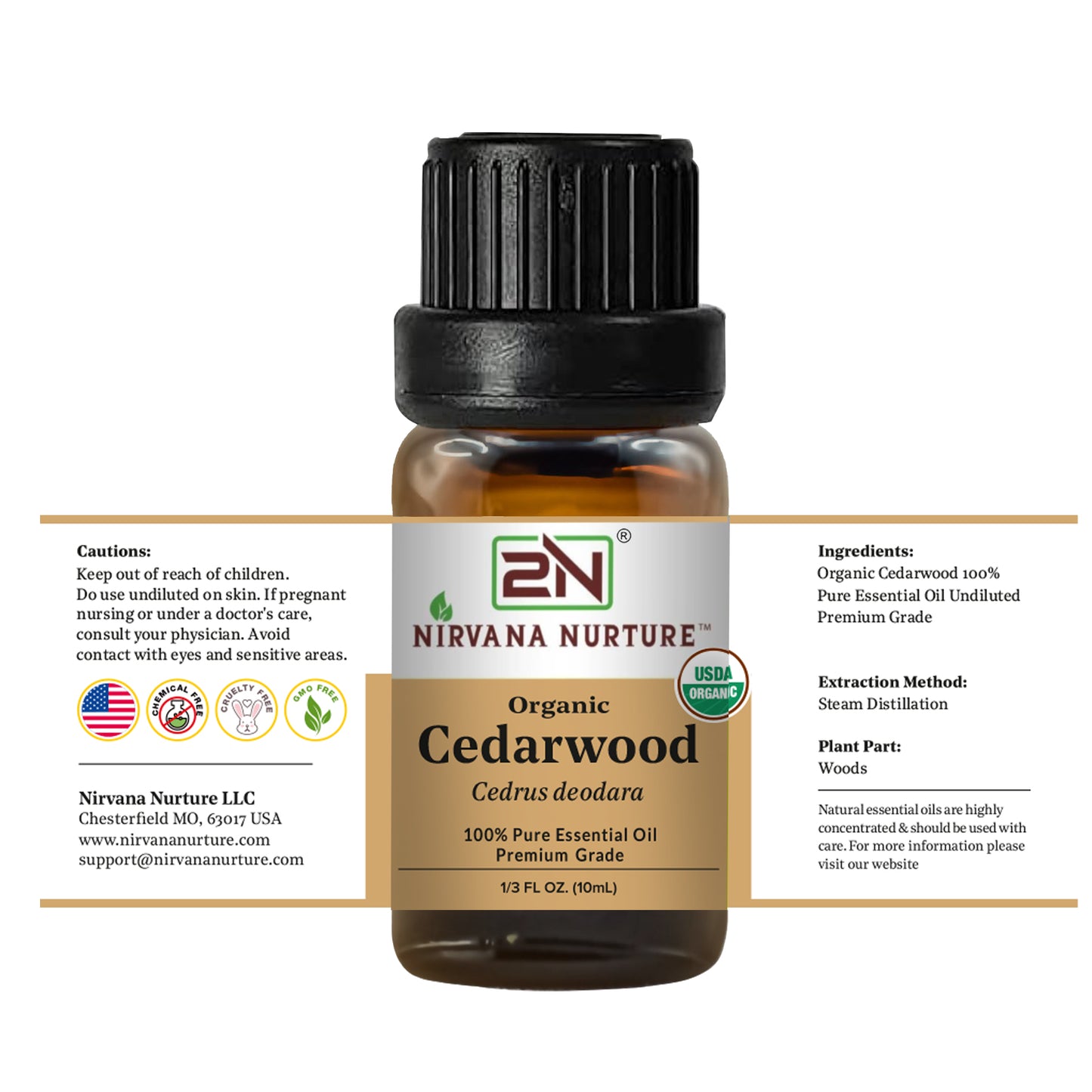 Organic Cedarwood Essential Oil – 100% Pure, Undiluted | Nirvana Nurture