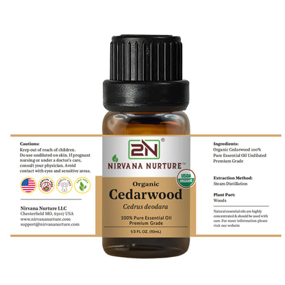 Organic Cedarwood Essential Oil – 100% Pure, Undiluted | Nirvana Nurture