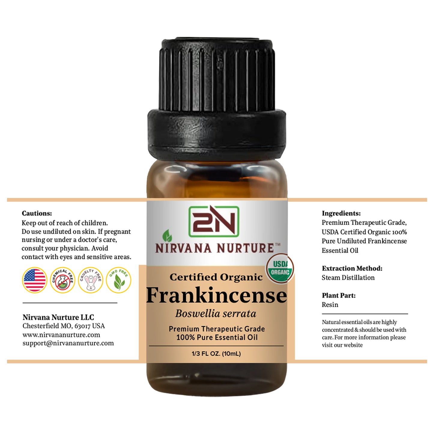 Frankincense Essential Oil USDA Certified Organic, 100% Pure Natural Premium Grade, Undiluted