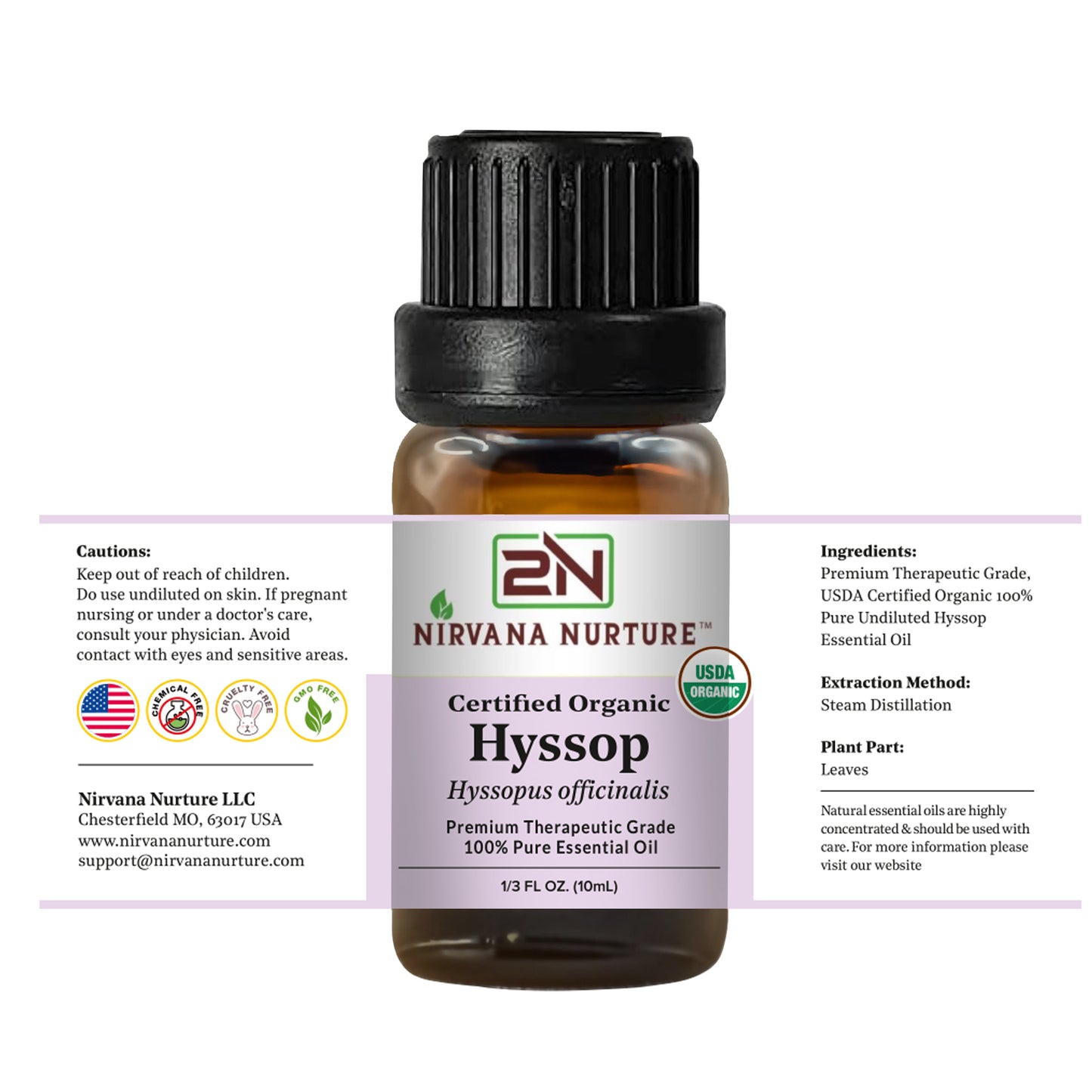 Hyssop Essential Oil USDA Certified Organic, 100% Pure Natural Premium Grade, Undiluted