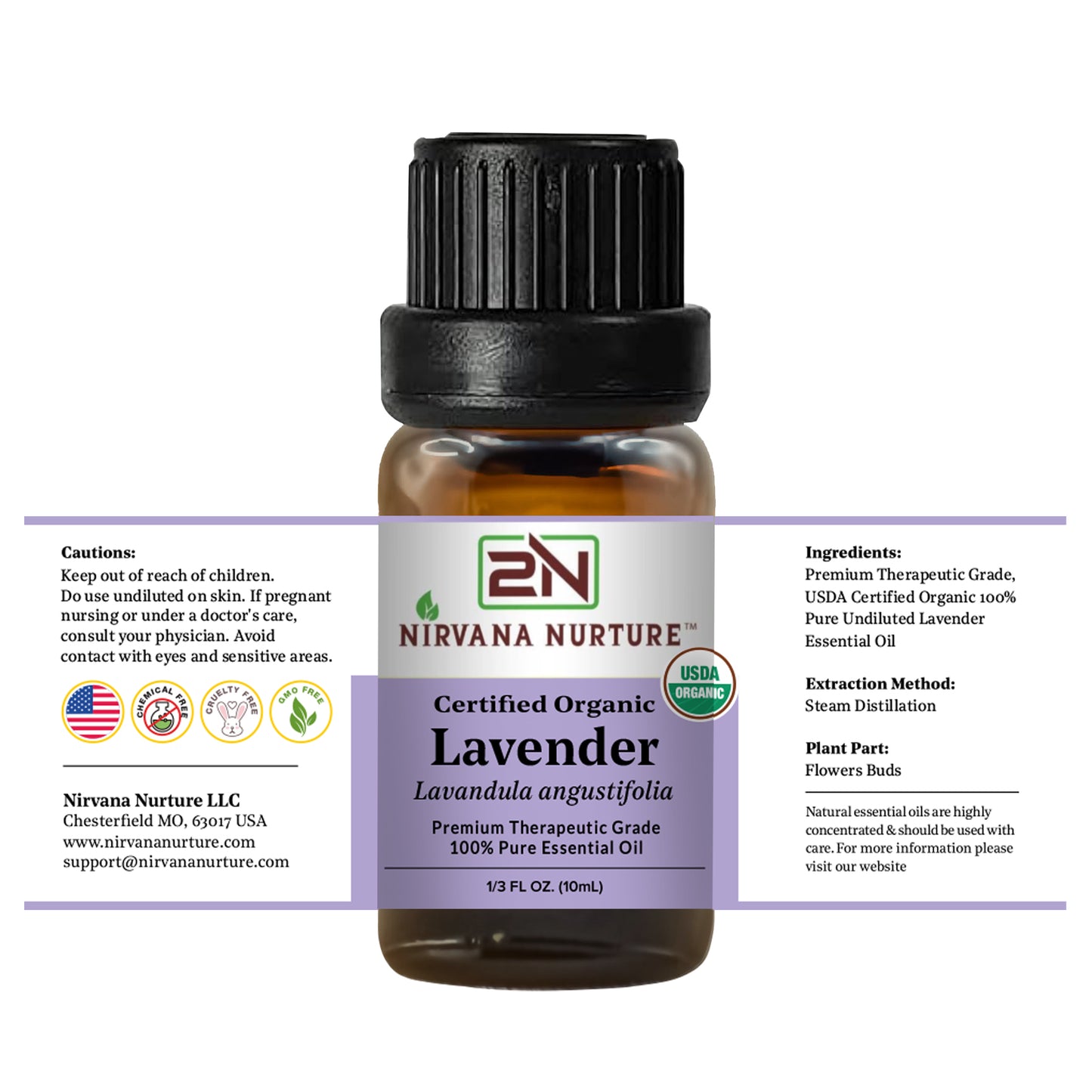 Lavender Essential Oil USDA Certified Organic, 100% Pure Natural Premium Grade, Undiluted