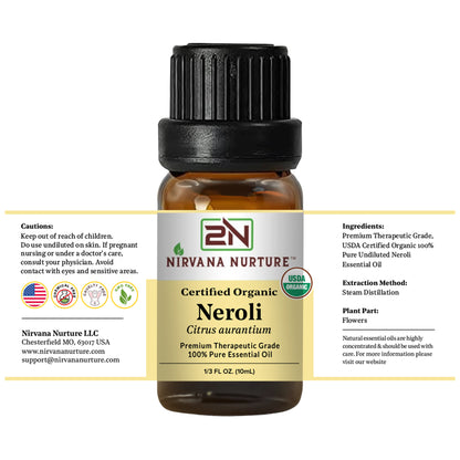 Neroli Essential Oil USDA Certified Organic, 100% Pure Natural Premium Grade, Undiluted