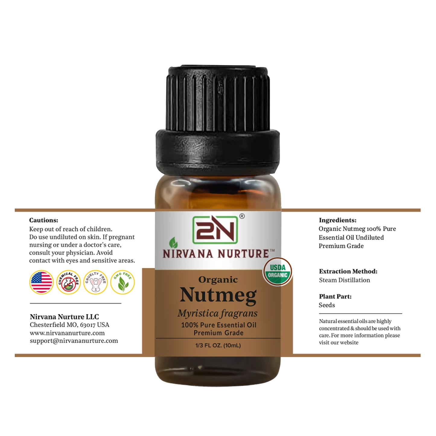Organic Nutmeg Essential Oil – 100% Pure, Undiluted | Nirvana Nurture