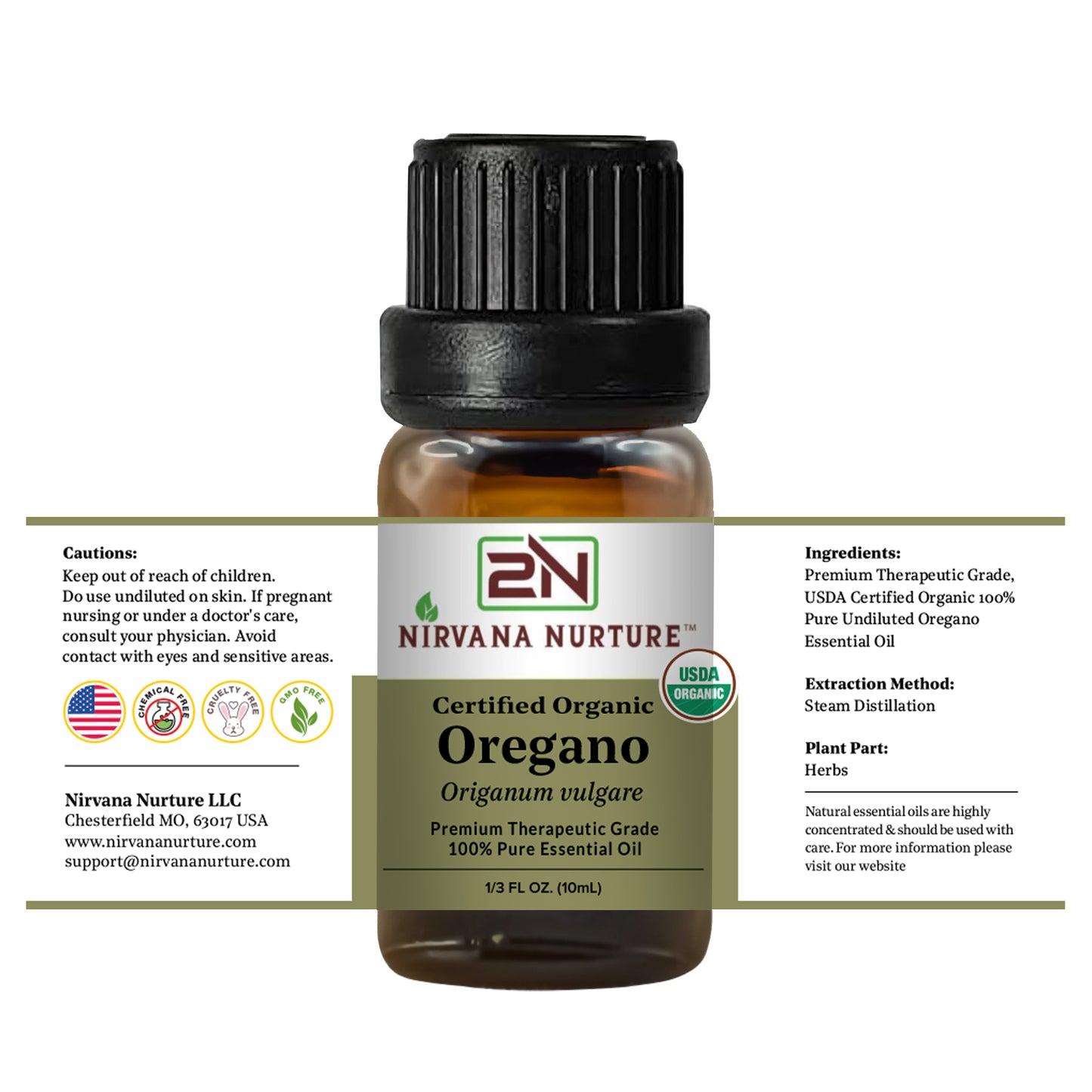 Oregano Essential Oil USDA Certified Organic, 100% Pure Natural Premium Grade, Undiluted