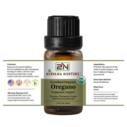 Oregano Essential Oil USDA Certified Organic, 100% Pure Natural Premium Grade, Undiluted