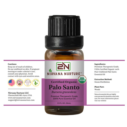 Palo Santo Essential Oil USDA Certified Organic, 100% Pure Natural Premium Grade, Undiluted