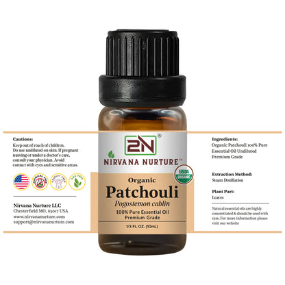 Patchouli Essential Oil USDA Certified Organic, 100% Pure Natural Premium Grade, Undiluted
