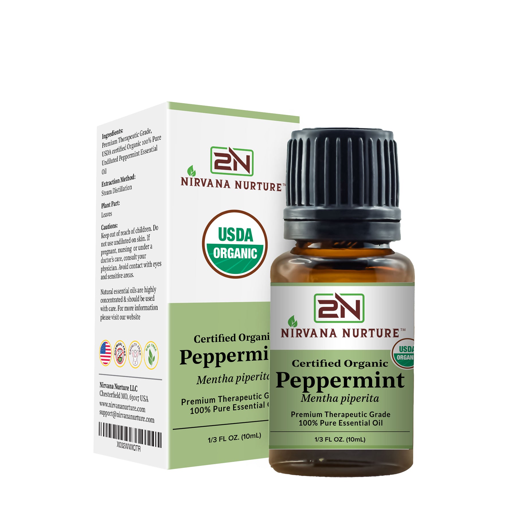 Nirvana Nurture Peppermint Oil | Organic | 100% Pure
