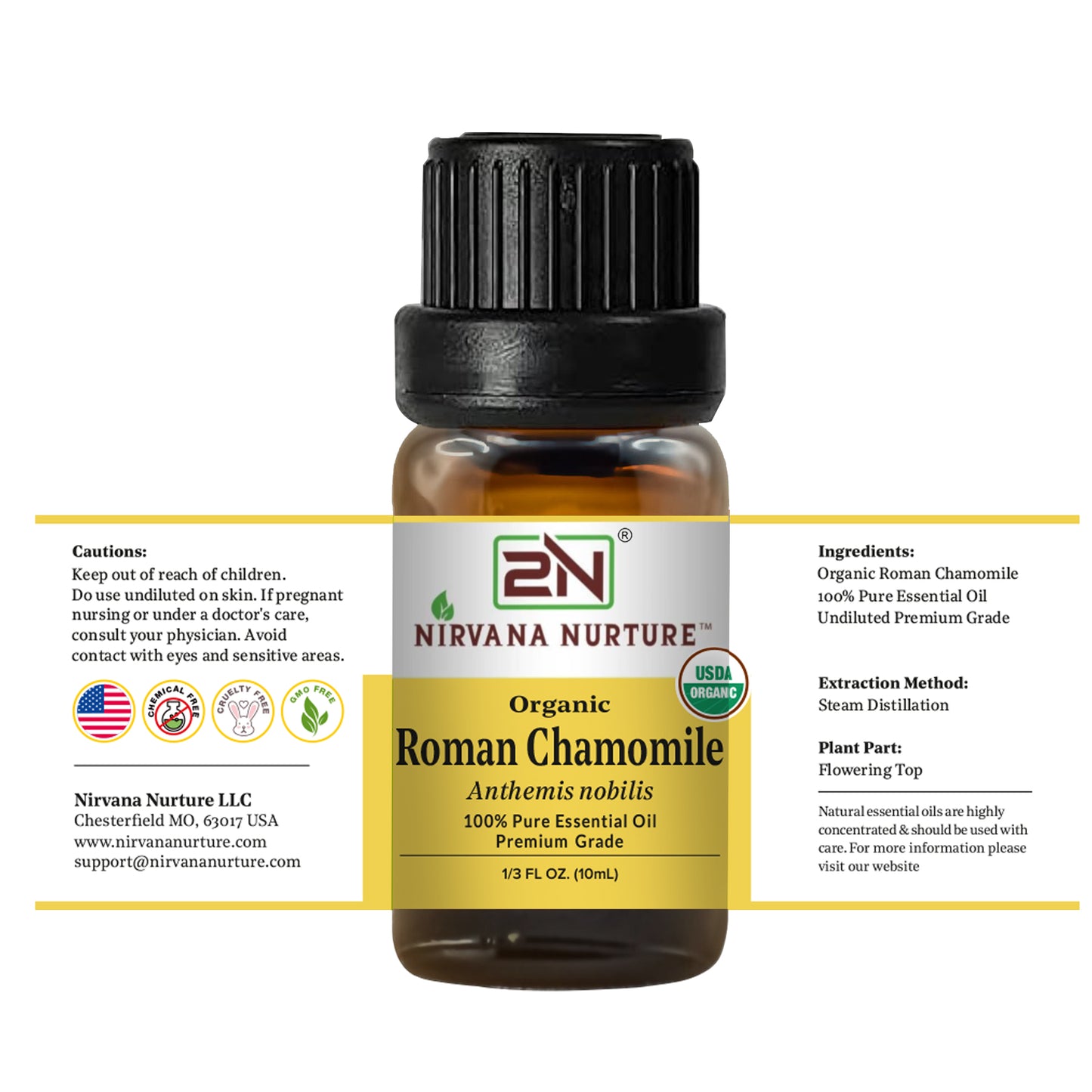 Organic Roman Chamomile Essential Oil – 100% Pure, Undiluted | Nirvana Nurture