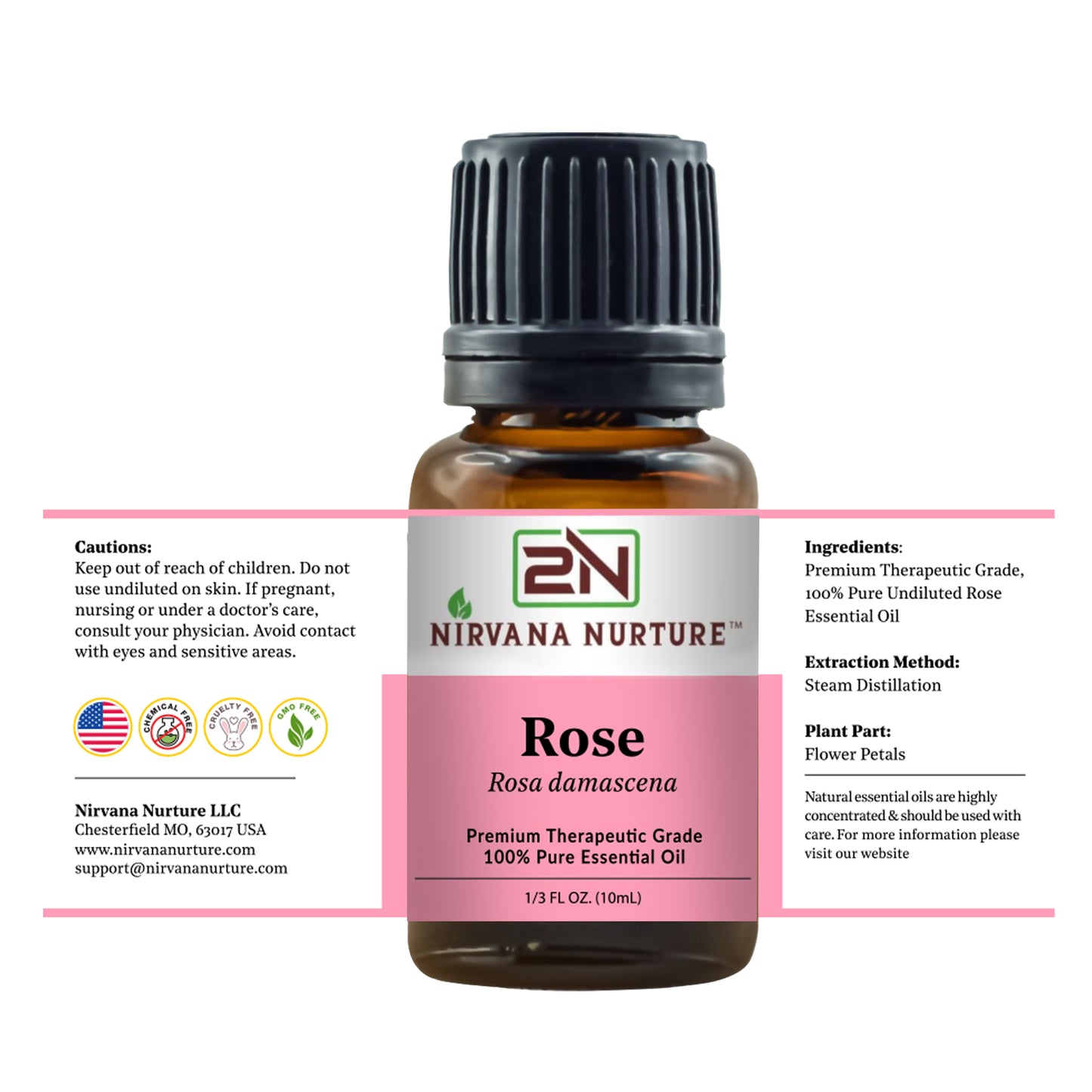 Rose Essential Oil 100% Pure Premium Grade, Undiluted