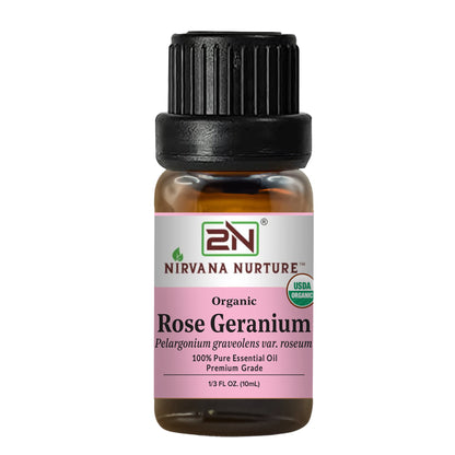 Organic Rose Geranium Essential Oil – 100% Pure, Undiluted | Nirvana Nurture