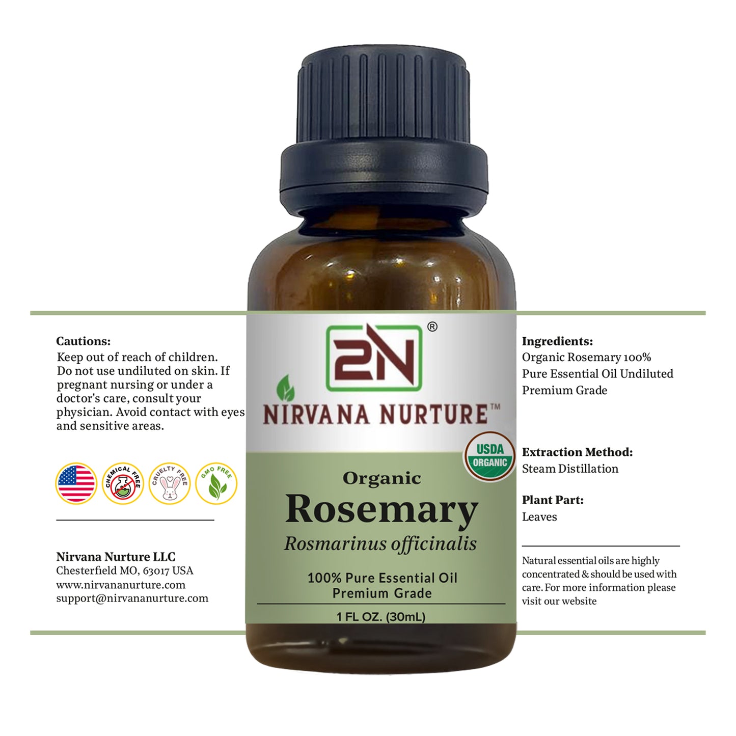 Organic Rosemary Essential Oil – 100% Pure, Undiluted, 30ml | Nirvana Nurture