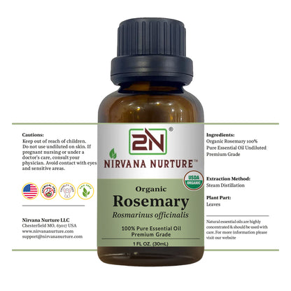 Organic Rosemary Essential Oil – 100% Pure, Undiluted, 30ml | Nirvana Nurture