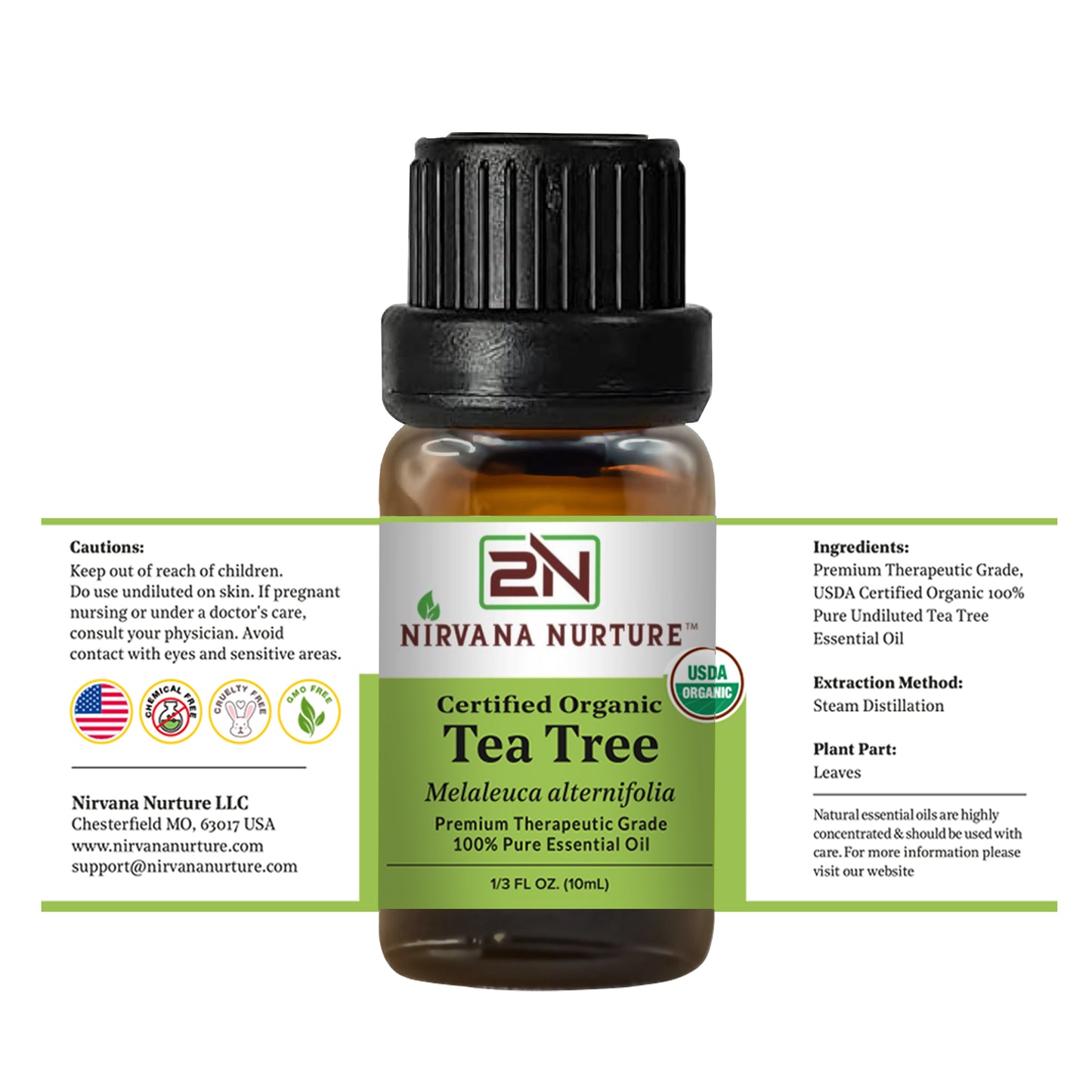 Tea Tree Essential Oil USDA Certified Organic, 100% Pure Natural Premium Grade, Undiluted