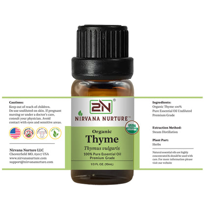 Organic Thyme Essential Oil – 100% Pure, Undiluted | Nirvana Nurture
