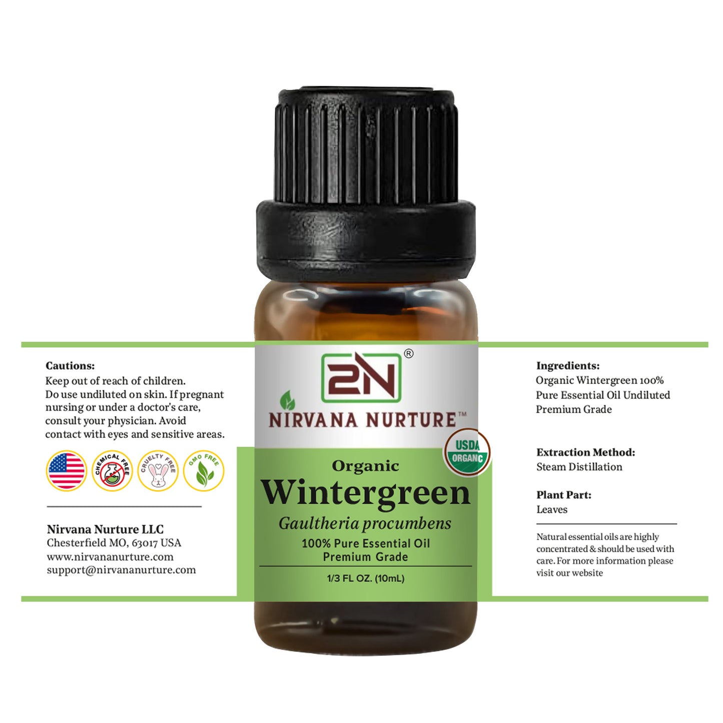 Organic Wintergreen Essential Oil – 100% Pure, Undiluted | Nirvana Nurture
