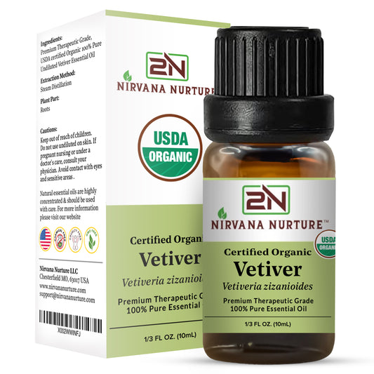Vetiver Essential Oil USDA Certified Organic, 100% Pure Natural Premium Grade, Undiluted