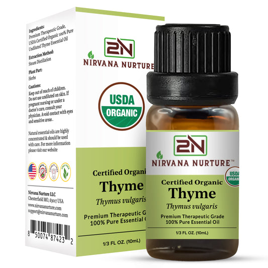 Thyme Essential Oil USDA Certified Organic, 100% Pure Natural Premium Grade, Undiluted