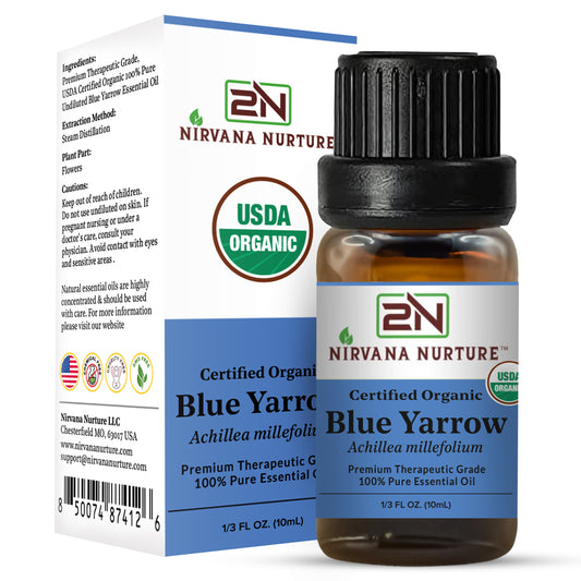 Blue Yarrow Essential Oil USDA Certified Organic, 100% Pure Natural Premium Grade, Undiluted