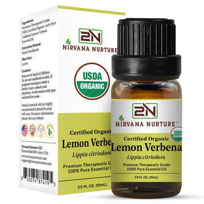 Lemon Verbena Essential Oil USDA Certified Organic, 100% Pure Natural Premium Grade, Undiluted