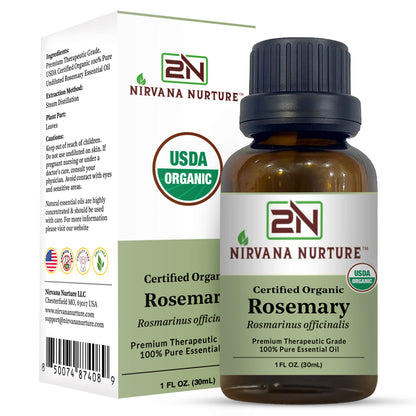 Rosemary Essential Oil USDA Certified Organic, 100% Pure Natural Premium Grade, Undiluted