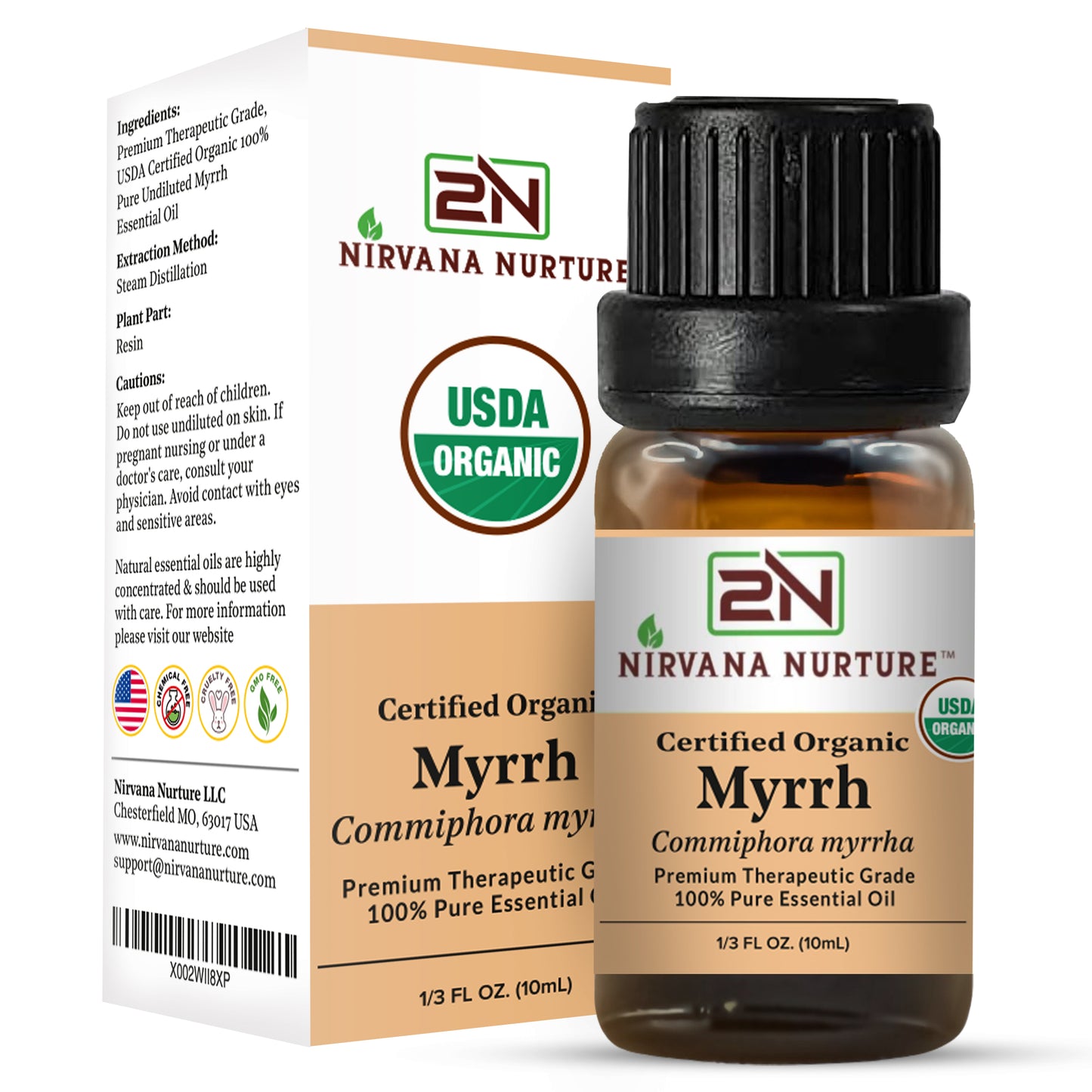 Myrrh Essential Oil USDA Certified Organic, 100% Pure Natural Premium Grade, Undiluted