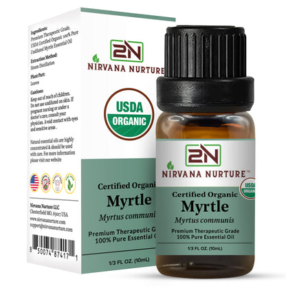 Myrtle Essential Oil USDA Certified Organic, 100% Pure Natural Premium Grade, Undiluted
