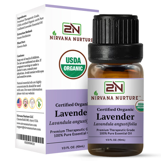 Lavender Essential Oil USDA Certified Organic, 100% Pure Natural Premium Grade, Undiluted