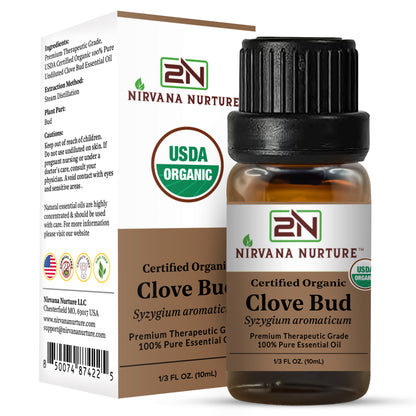 Clove Bud Essential Oil USDA Certified Organic, 100% Pure Natural Premium Grade, Undiluted