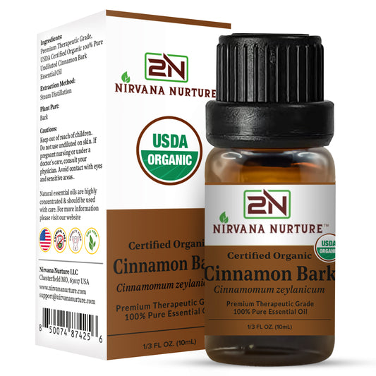 Cinnamon Bark Essential Oil USDA Certified Organic, 100% Pure Natural Premium Grade, Undiluted