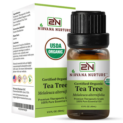 Tea Tree Essential Oil USDA Certified Organic, 100% Pure Natural Premium Grade, Undiluted