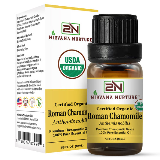 Roman Chamomile Essential Oil USDA Certified Organic, 100% Pure Natural Premium Grade, Undiluted