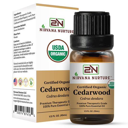 Cedarwood Essential Oil USDA Certified Organic, 100% Pure Natural Premium Grade, Undiluted
