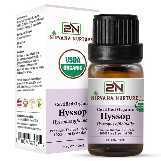 Hyssop Essential Oil USDA Certified Organic, 100% Pure Natural Premium Grade, Undiluted