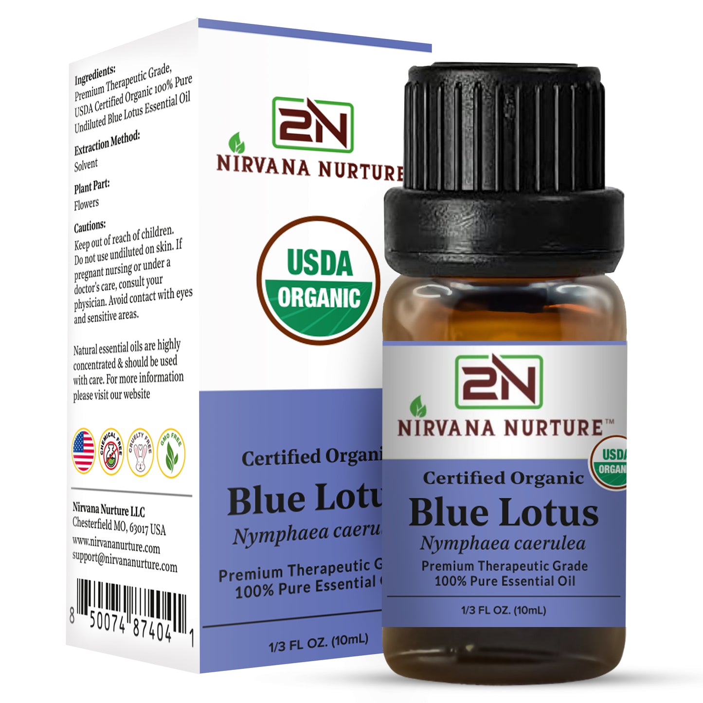 Blue Lotus Essential Oil USDA Certified Organic, 100% Pure Natural Premium Grade, Undiluted